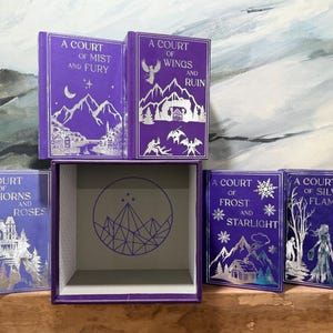 Handcrafted ACOTAR Rebind Series: Silver Edges, Ribbon Bookmarks