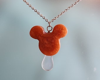 Pendentif barre Mickey - Collier en forme d'oreilles de Mickey Mouse - Crème glacée scintillante