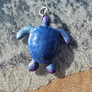 Temperature Sensitive Color Changing Sea Turtle Pendant, Galactic Ocean Jewelry