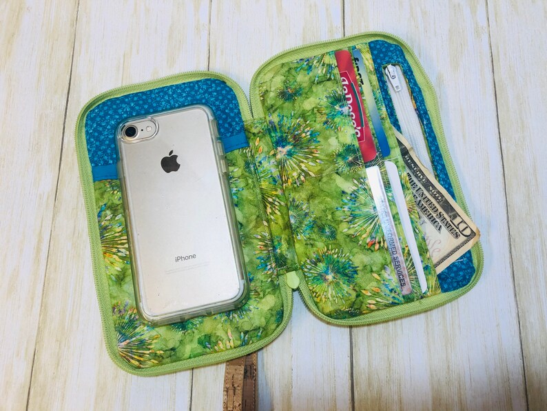 Boho Wristlet Wallet With Strap, Festival Accessories, Plant Mom Gift