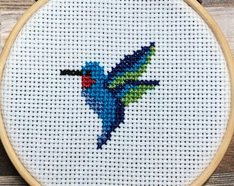 Flight of the Hummingbird ~ Tiny Messenger of Joy ~ Hummingbird Moments ~ Mini Cross Stitch Pattern (PDF Download)