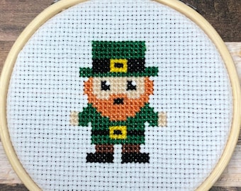 Shenanigans Coordinator ~ Tiny, Bearded, and Suspicious Leprechaun ~ Professional Gold Relocator ~ Mini Cross Stitch Pattern (PDF Download)