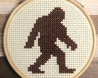 Sasquatch ~ Bigfoot ~ Woodland Weirdo ~ Mini Cross Stitch Pattern (PDF Download)