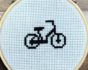 Bicycle ~ Pedal-powered charm ~ Cycle-themed cuteness ~ Two-wheeled delight ~ Mini Cross Stitch Pattern (PDF Download)