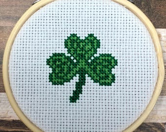 Knot Your Average Clover ~ Twisted & Lucky ~ Shamrock and Roll ~ Mini Cross Stitch Pattern (PDF Download)