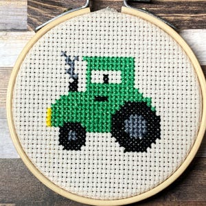 Terrific Tractor  ~ Farm Fresh Sewing  ~ Country Cutie Tractoy ~ Mini Cross Stitch Pattern (PDF Download)
