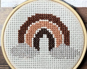 Boho Rainbow ~ Emotionally Neutral ~ Gentle Colors ~ Good Vibes Only (Mostly) ~ Mini Cross Stitch Pattern (PDF Download)