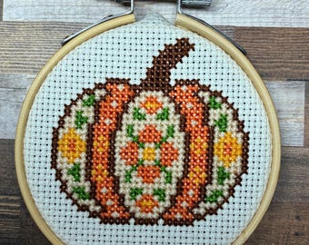 Pumpkin Spice and Everything Nice ~ Cute Fall Pumpkin ~ Cozy Autumn Vibes ~ Whimsical & Funny Mini Cross Stitch Pattern (PDF Download)