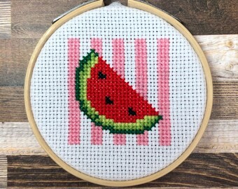 One in a Melon ~ Stay Cool & Eat Melon ~ Slice, Slice Baby ~ Stay Sweet ~ Mini Cross Stitch Pattern (PDF Download)