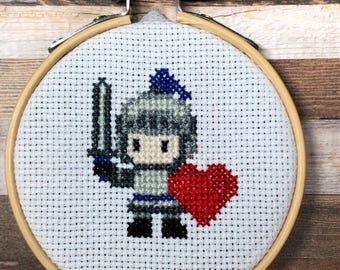 Knight in Slightly Shiny Armor ~ Chivalry Is Alive (Mostly) ~ Armor, Swords & Love ~ Mini Cross Stitch Pattern (PDF Download)