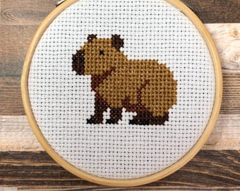 Capybara Don’t Care ~ Stay Calm, Be Capybara ~ Do Less, Capybara More ~ Chill Mode ~ Mini Cross Stitch Pattern (PDF Download)