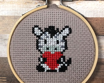 Zebra You Be Mine ~ Black, White & Totally Into You ~ Wild and Slightly Extra ~ Mini Cross Stitch Pattern (PDF Download)