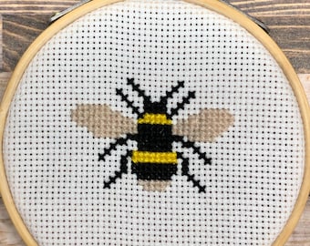 Bee Happy ~ Just Bee-Cause ~ Buzzing with Joy ~ Bee Kind ~ Mini Cross Stitch Pattern (PDF Download)