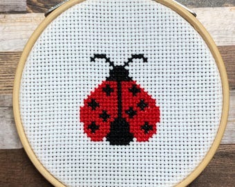 Lucky Little Ladybug ~ Spotted & Sweet ~Tiny Wings, Big Luck ~ Mini Cross Stitch Pattern (PDF Download)