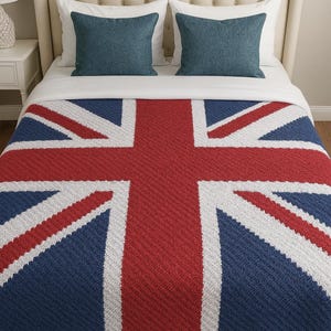 Great Britain Flag c2c crochet blanket