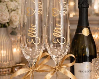 Personalised| Champagne Flute | Custom Champagne | Milestone Birthdays | Birthday Glasses |Prosecco Glass | Birthday Flutes| Birthday Gifts