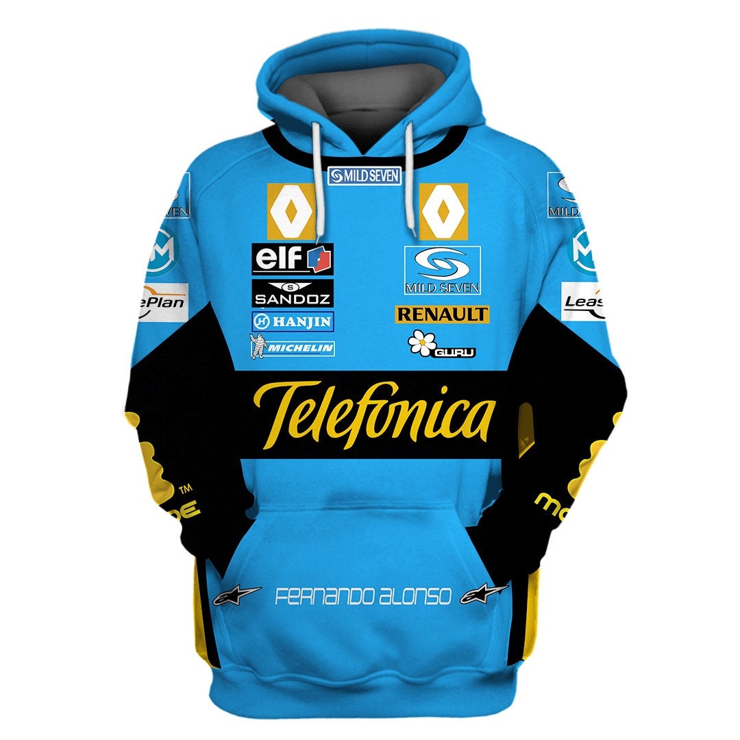 Personalized Renault Racing Hoodie 3D, FRD Alonso Driver Team