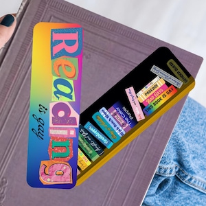 Rainbow Pride Bookmark: Banned LGBTQ+ Books, &quot;Reading is Gay&quot;