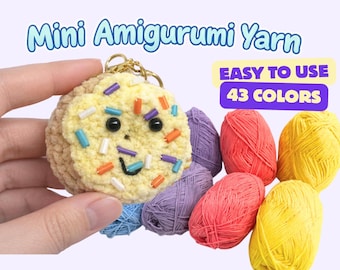 Ultra dünnes Chenille Garn – Mini-Amigurumi, Schlüsselanhänger, für feine Häkelprojekte