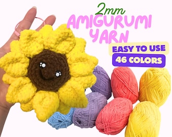 Plüsch Chenille Garn 2 mm | Polyesterfaden zum Häkeln & Stricken