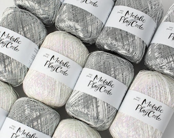 Metallic Polyester Yarn for Crochet Bags, Accessories – Korean Sparkle Crafting Thread