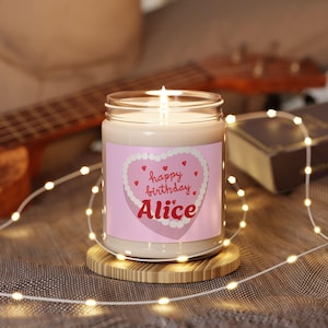 Customisable Gift, Happy birthday Candle  Scented Soy Candle, 9oz