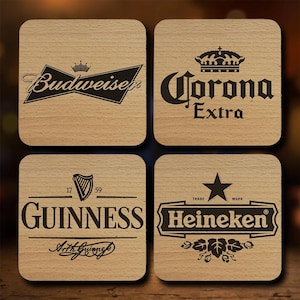 Beer Mats - Engraved Wooden Coaster