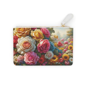 Blumen-Design Mini Clutch Bag, Damen Floral Handtasche, kleine Party Geldbörse, Brautjungfer Clutch, Abendtasche mit Blumen