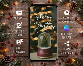 Magical Star Christmas Card: Special Animated Canva Video Template (Digital Download)