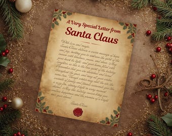 Vintage Santa Letter: Holiday Printable with Signature Seal (Digital Download)