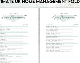 Ultimate Home Management Binder | Printable Family Organizer | Household Planner | Digital PDF | Budget, Meal, Cleaning, Medical & More