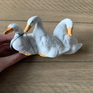 Trio of Geese Figurine | Vintage Goose, Vintage Goose Decor, Goose Trinket, Goose Knick Knack, Goose Figurine, Goose Home