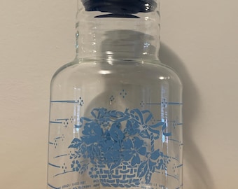Vintage Pyrex Cornflower Country Blue Glass Juice Carafe - 2 L - Made in USA