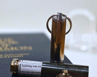 Handmade Steel LDS Oil Vial: Missionary Priesthood Gift