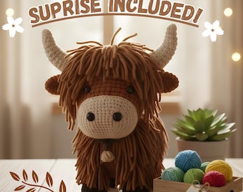 Highland Cow Crochet Amigurumi Pattern Cow Stuffed Plushie Crochet Pattern Highland Cow Amigurumi PDF Tutorial Farm Animal Cow Plush Toy