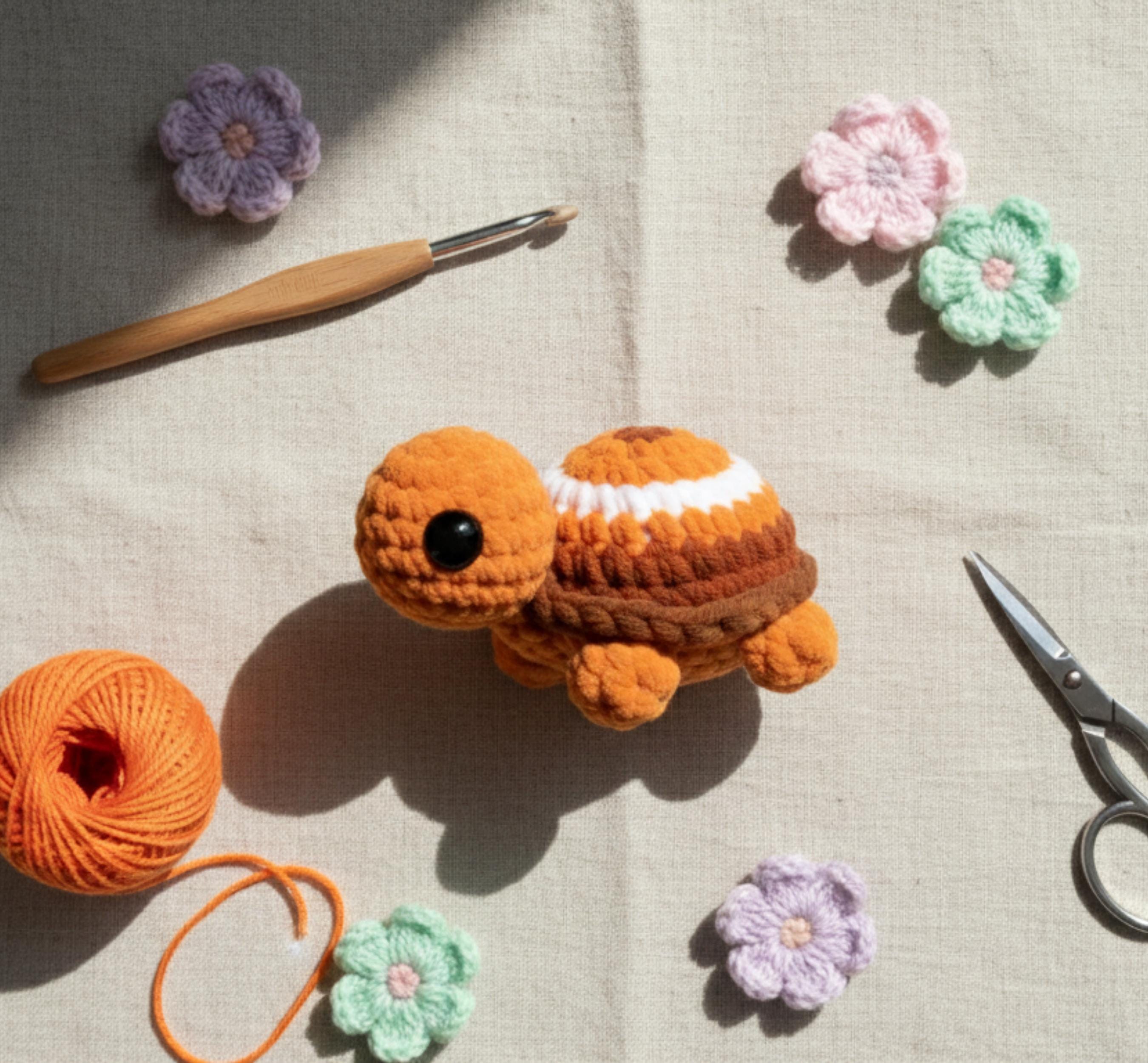Tofu the Turtle Crochet Pattern, No Sew Pocket Turtle, Amigurumi Toy ...