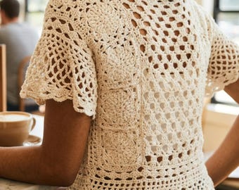 Coastal Summer Lace Top Pattern Beginner Lace Top Beachy Shirt