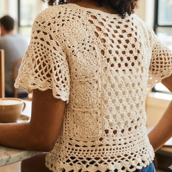 Coastal Summer Lace Top Pattern Beginner Lace Top Beachy Shirt