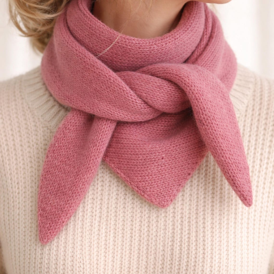 Easy Small Triangle Scarf Knitting Pattern PDF Beginner Bandana Minimal ...