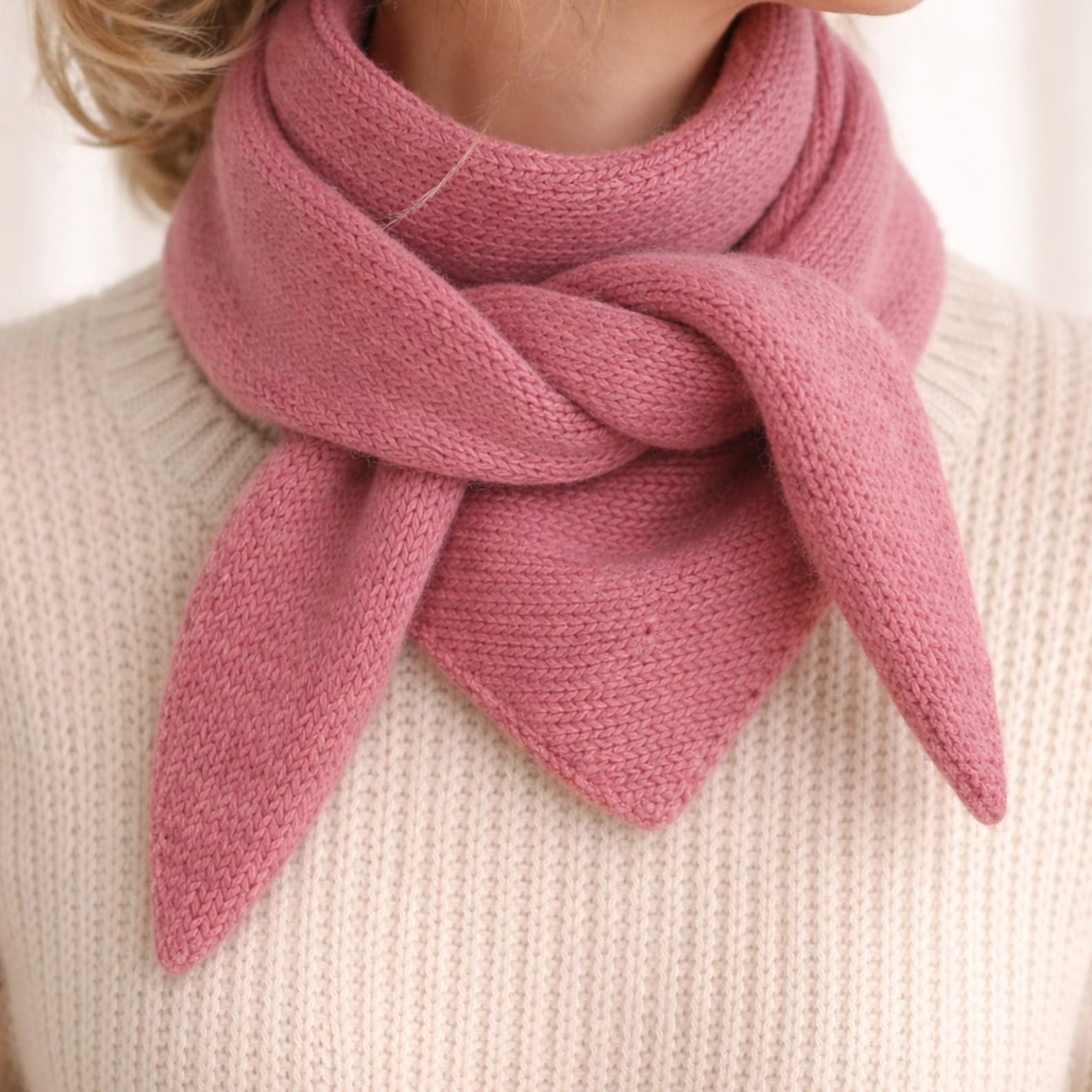 Easy Small Triangle Scarf Knitting Pattern PDF Beginner Bandana Minimal ...