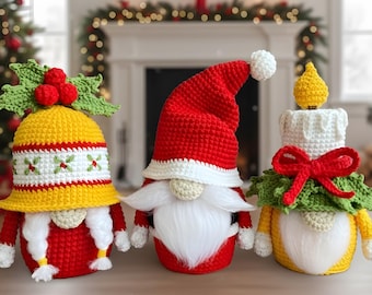 WINTER Christmas Gnomes Crochet Patter-Cute DIY Digital Amigurumi Gnomes Tutorial Pattern Download- Holiday Decore or Gift Idea Digital PDF