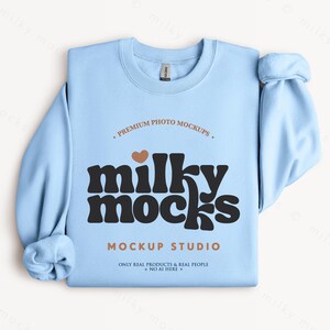 Gildan 18000 Bündel | G180 Übergroßes Sweatshirt Mockup, Neutral Blank Gefaltet Rundhalsausschnitt Flatlay, POD Real Mockup Canva Template Design PNG Bild 4