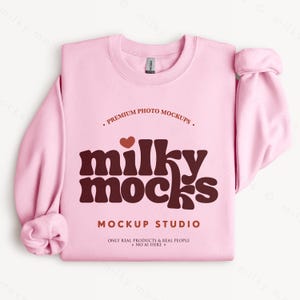 Gildan 18000 Bündel | G180 Übergroßes Sweatshirt Mockup, Neutral Blank Gefaltet Rundhalsausschnitt Flatlay, POD Real Mockup Canva Template Design PNG Bild 5