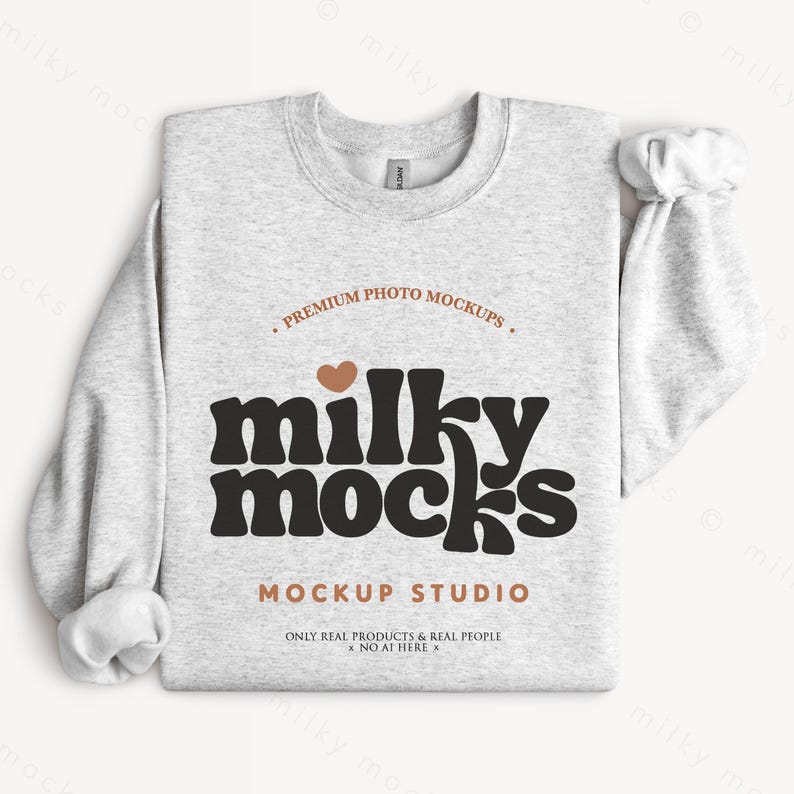 Gildan 18000 Bündel | G180 Übergroßes Sweatshirt Mockup, Neutral Blank Gefaltet Rundhalsausschnitt Flatlay, POD Real Mockup Canva Template Design PNG Bild 7