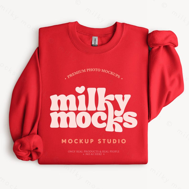 Gildan 18000 Bündel | G180 Übergroßes Sweatshirt Mockup, Neutral Blank Gefaltet Rundhalsausschnitt Flatlay, POD Real Mockup Canva Template Design PNG Bild 6