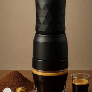 Cafetera portátil 3 en 1 Cafelffe: máquina de espresso manual para agua caliente/fría, café molido y cápsulas: ideal para viajes, senderismo y