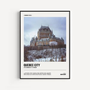 Quebec City Print, Quebec City Photo, Quebec City Wall Art, Movie Style, Minimalist Travel Poster, Framed, Digital, Souvenir, Quebec, Canada
