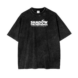 Shadow the Hedgehog Anime Oversize Acid Washed T-Shirt Sonic Tee Gift For Him image 5