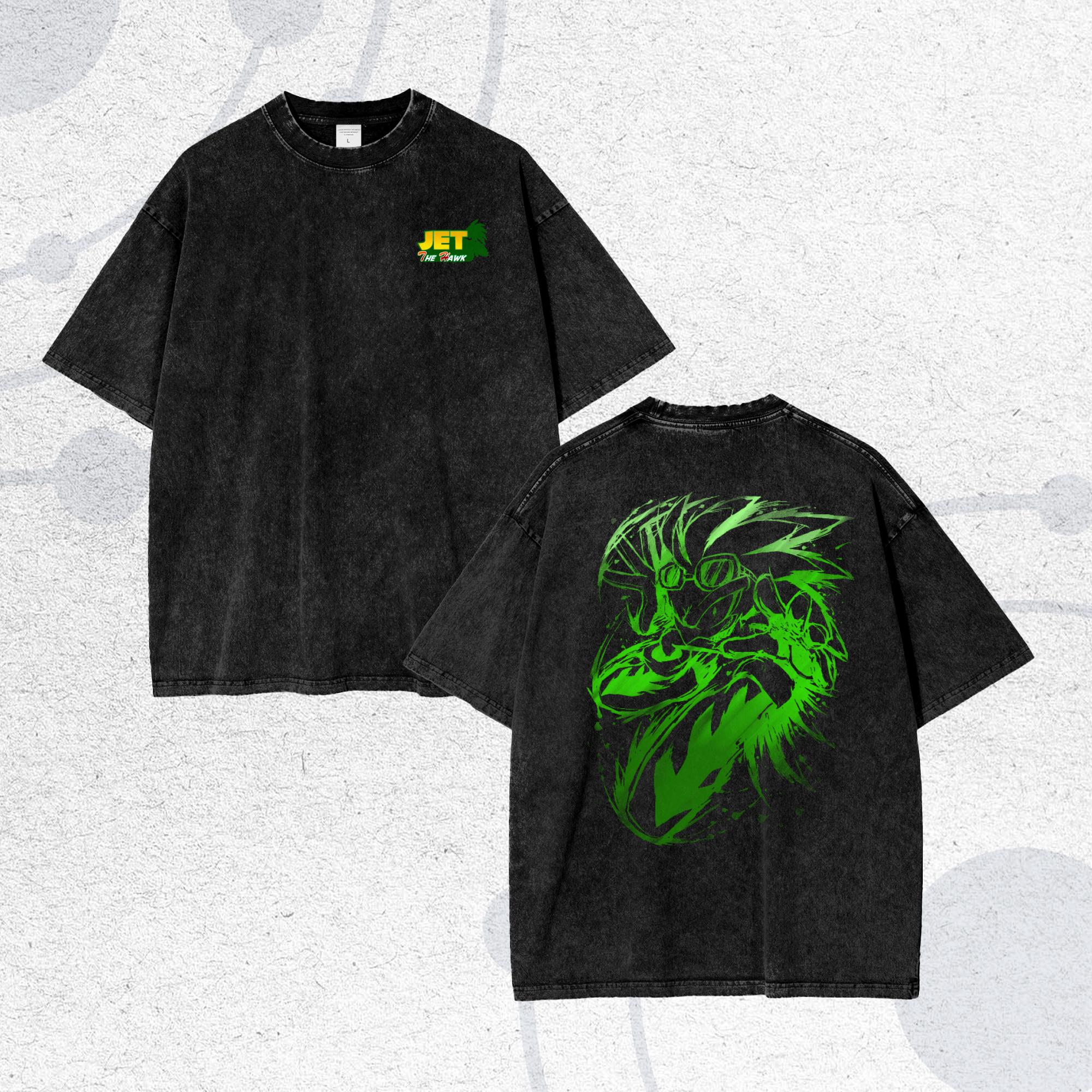 Sonic the Hedgehog Anime Oversize Acid Washed T-shirt Shadow Gamer