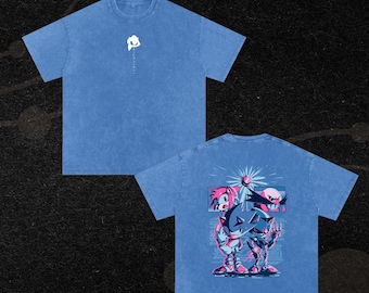Sonic & Shadow the Hedgehog T-Shirt: Acid Wash Oversize Cotton Tee